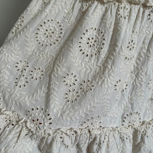 JEN'S PIRATE BOOTY | Rooftop White Eyelet Tiered Smocked Maxi Skirt Large - Picture 4 of 7